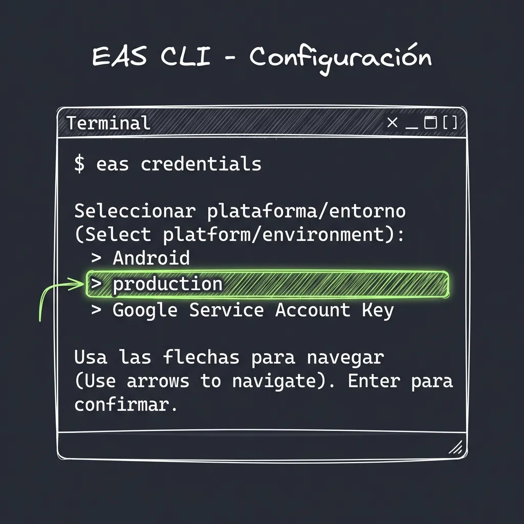 Menú CLI: EAS Credentials